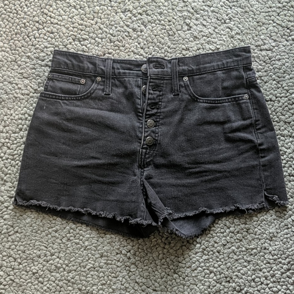 Madewell High-Rise Black Denim Shorts 29